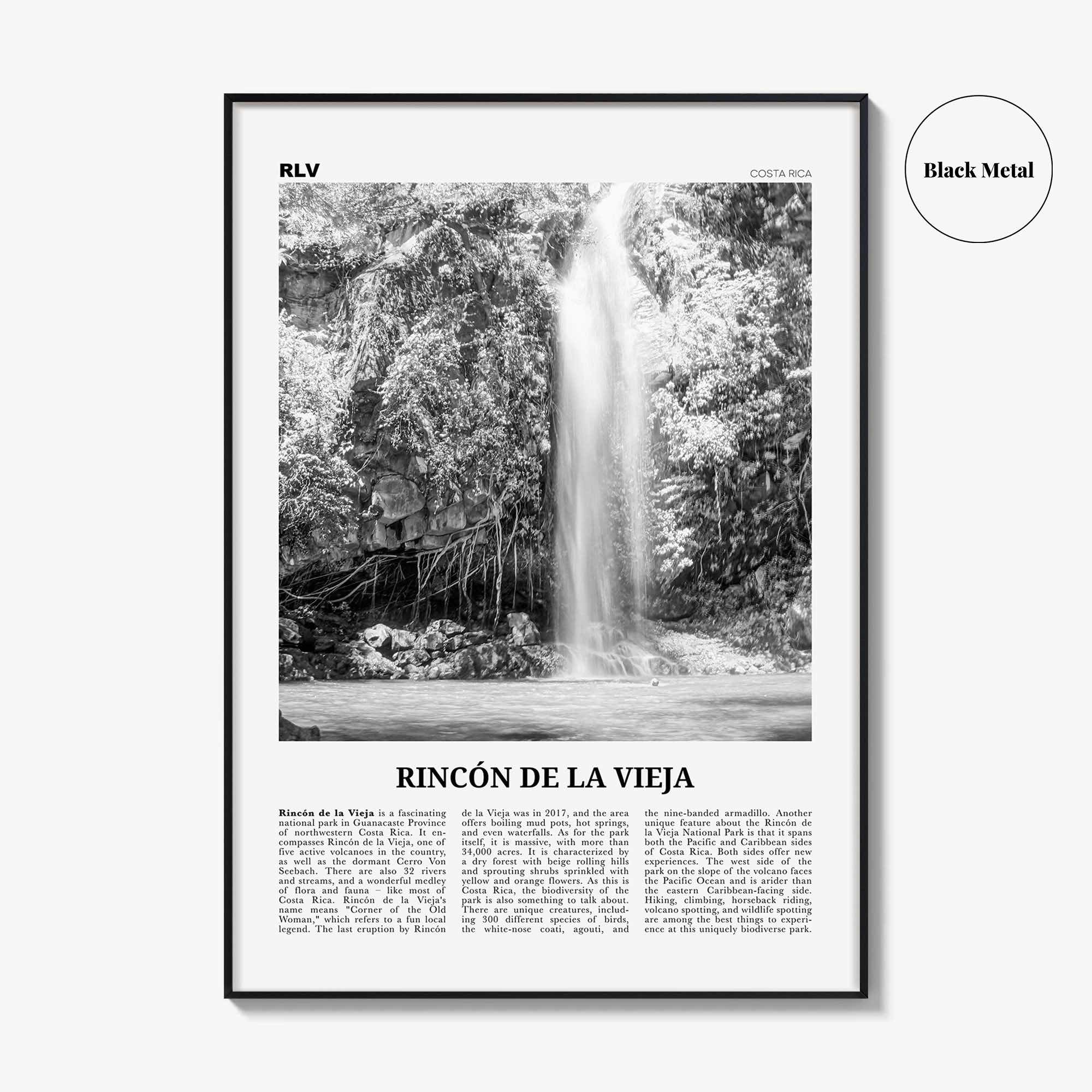 Rincon De La Vieja Print Black and White, Rincón de la Vieja Wall Art, Rincón de la Vieja Poster, Rincón de la Vieja Photo, Costa Rica