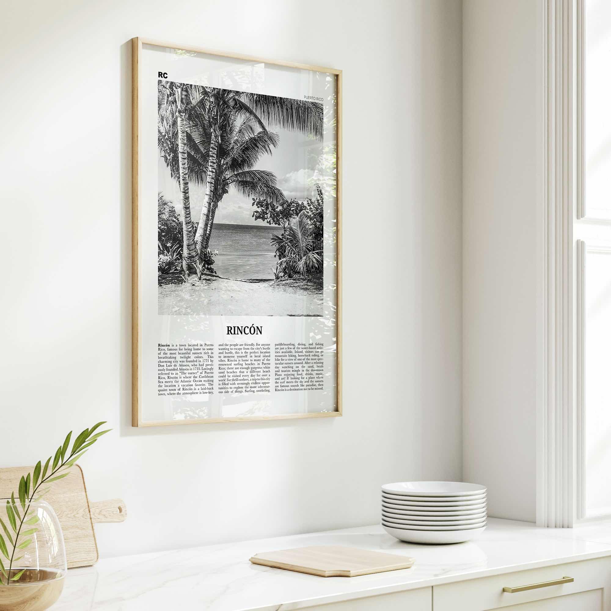Rincon Print Black and White, Rincón Wall Art, Rincón Poster, Rincón Photo, Rincón Wall Décor, Puerto Rico, Caribbean, Añasco, Aguada