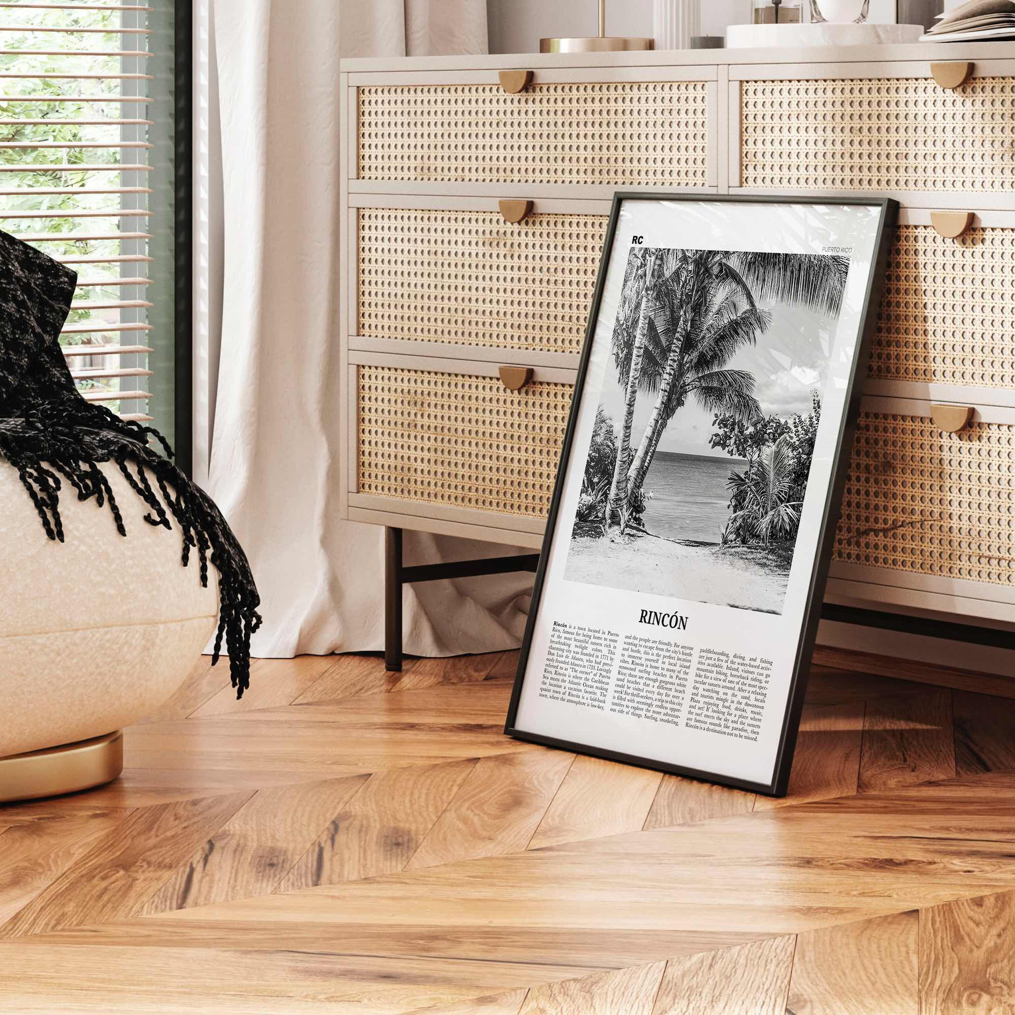 Rincon Print Black and White, Rincón Wall Art, Rincón Poster, Rincón Photo, Rincón Wall Décor, Puerto Rico, Caribbean, Añasco, Aguada