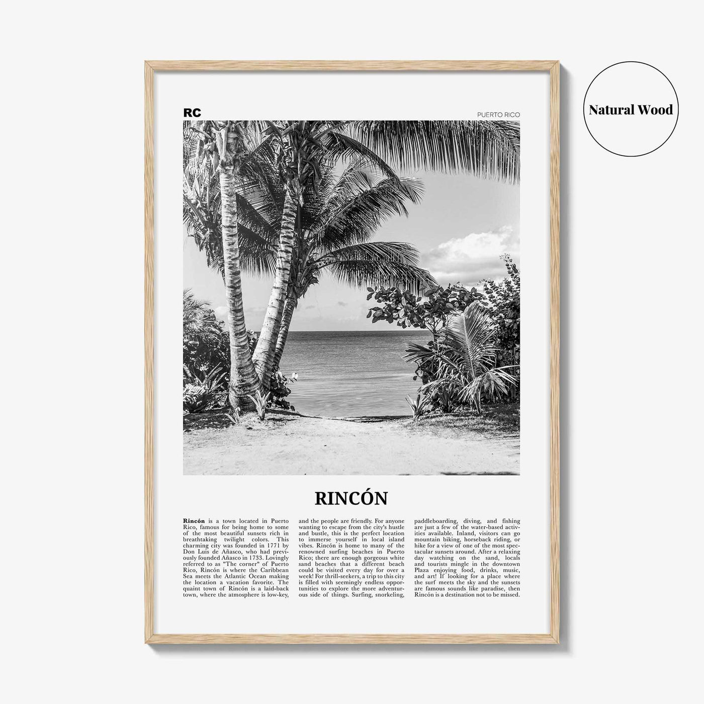 Rincon Print Black and White, Rincón Wall Art, Rincón Poster, Rincón Photo, Rincón Wall Décor, Puerto Rico, Caribbean, Añasco, Aguada