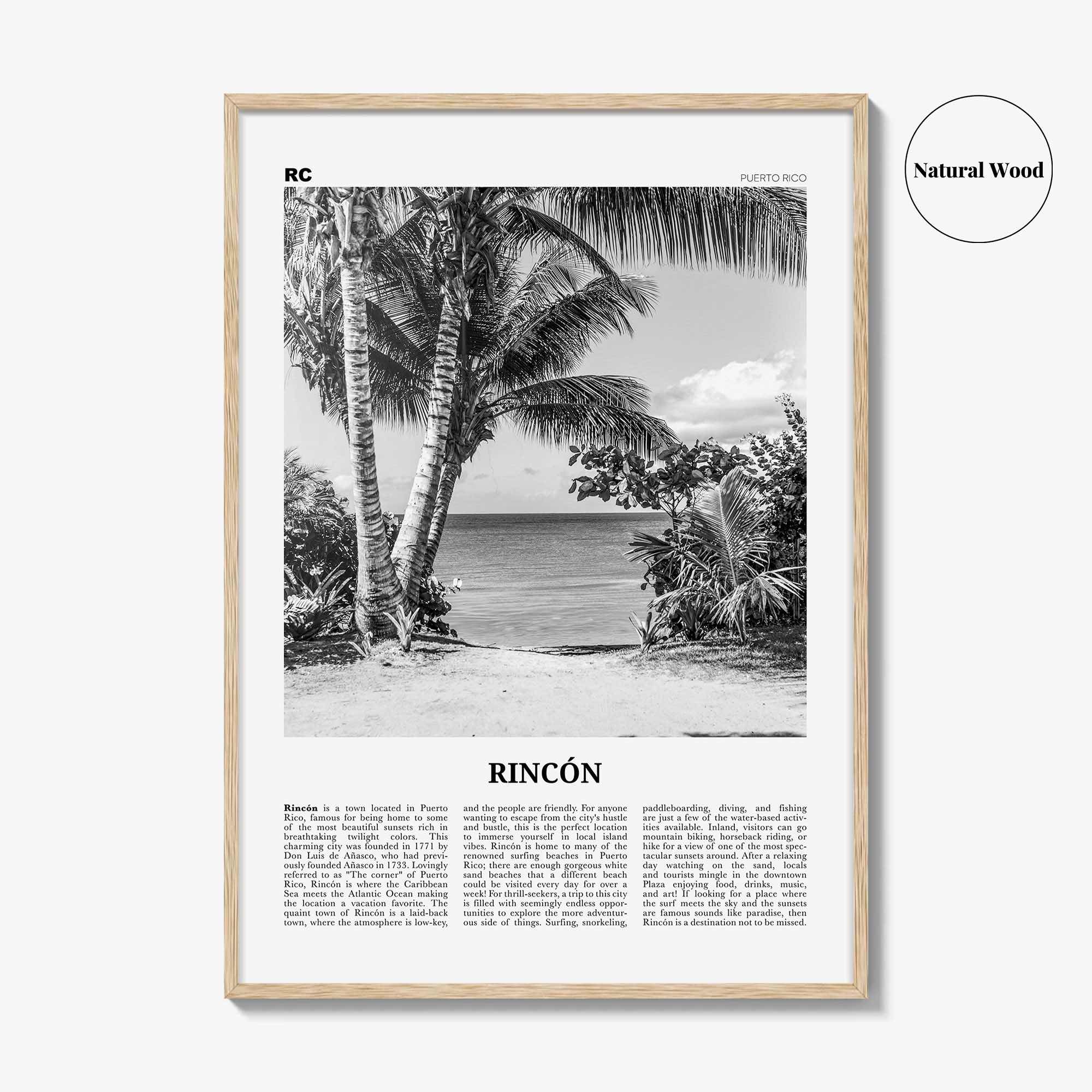 Rincon Print Black and White, Rincón Wall Art, Rincón Poster, Rincón Photo, Rincón Wall Décor, Puerto Rico, Caribbean, Añasco, Aguada