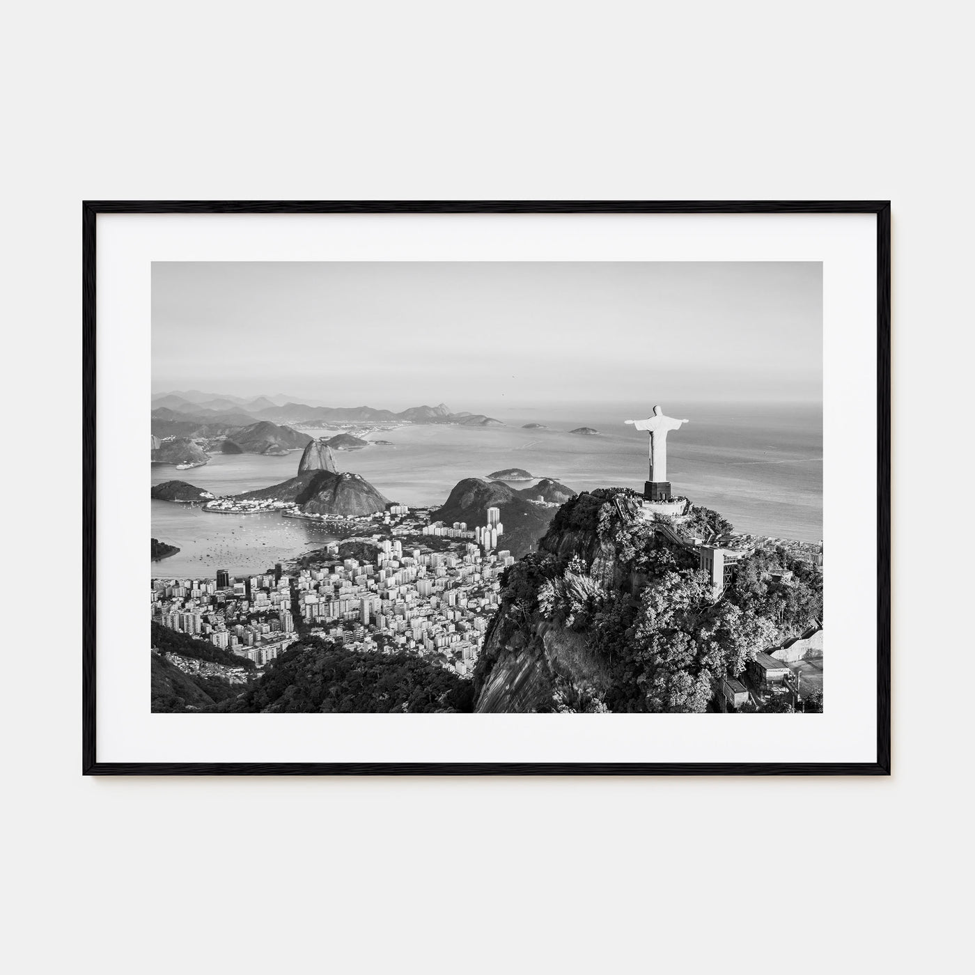 Rio de Janeiro Landscape B&W Poster