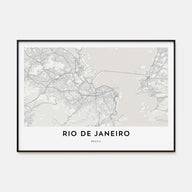 Rio de Janeiro Map Landscape Poster