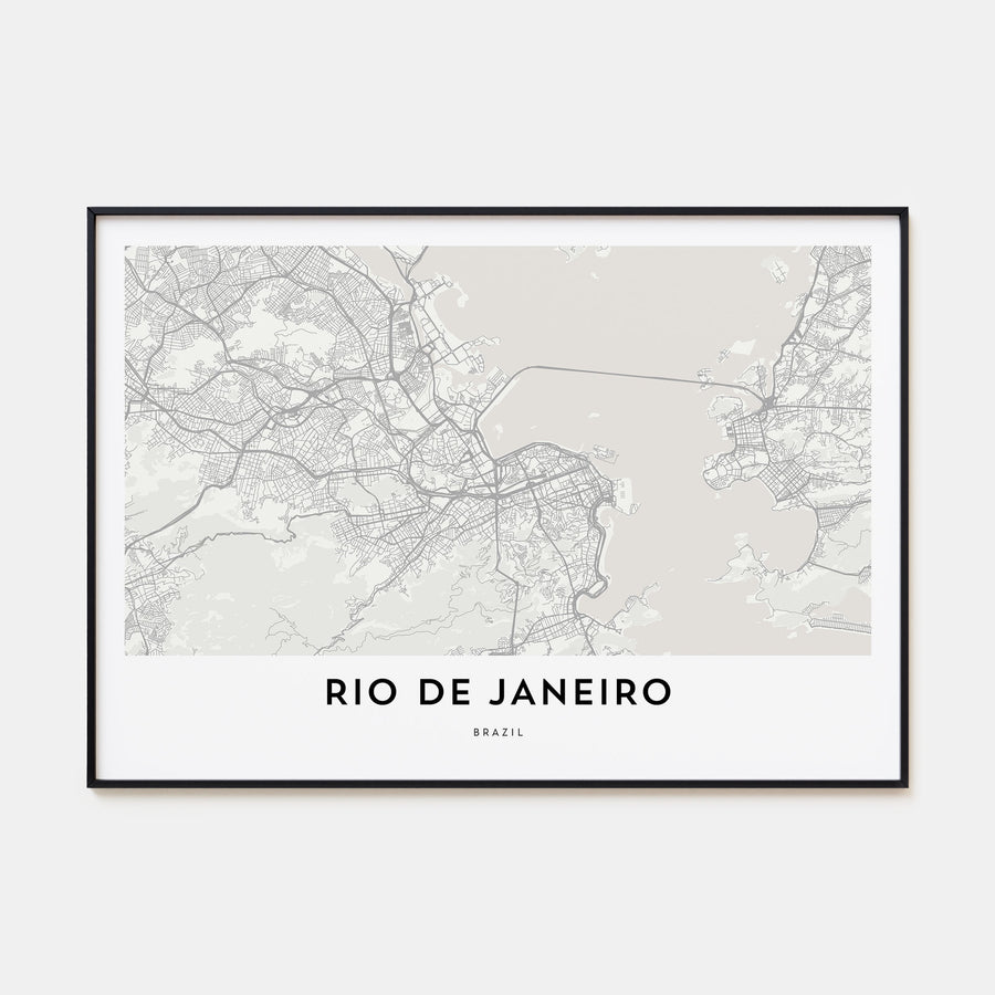 Rio de Janeiro Map Landscape Poster