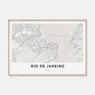 Rio de Janeiro Map Landscape Poster