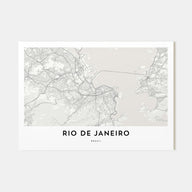 Rio de Janeiro Map Landscape Poster