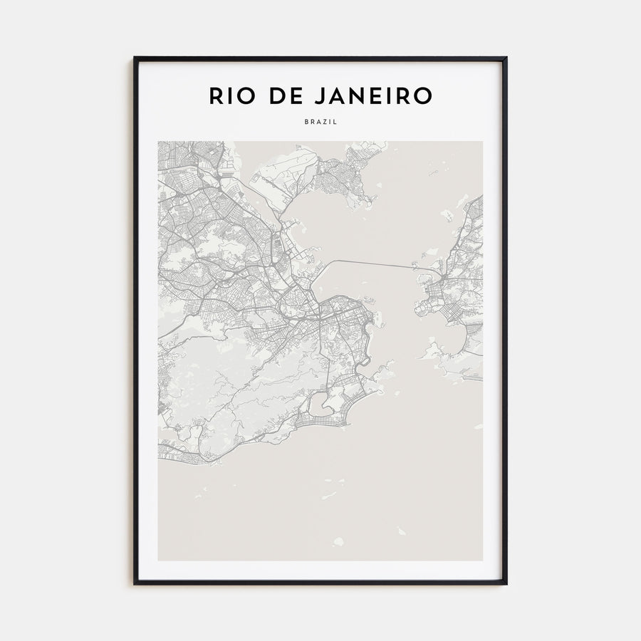 Rio de Janeiro Map Portrait Poster