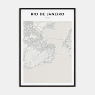 Rio de Janeiro Map Portrait Poster