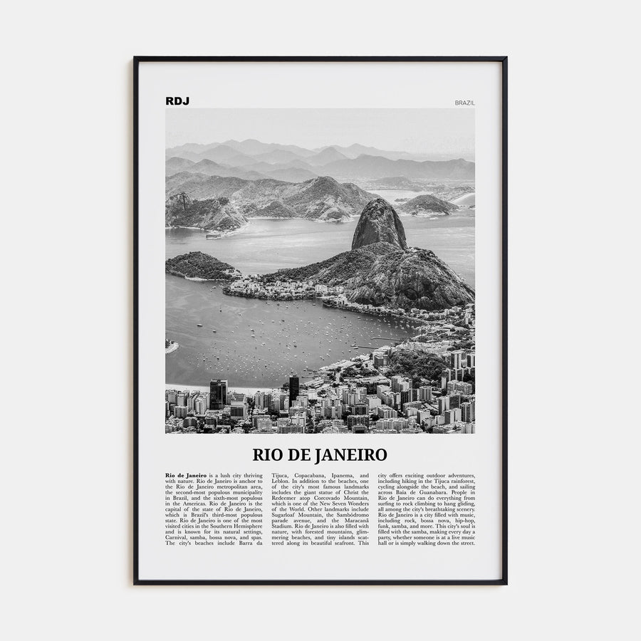 Rio de Janeiro Travel B&W No 1 Poster