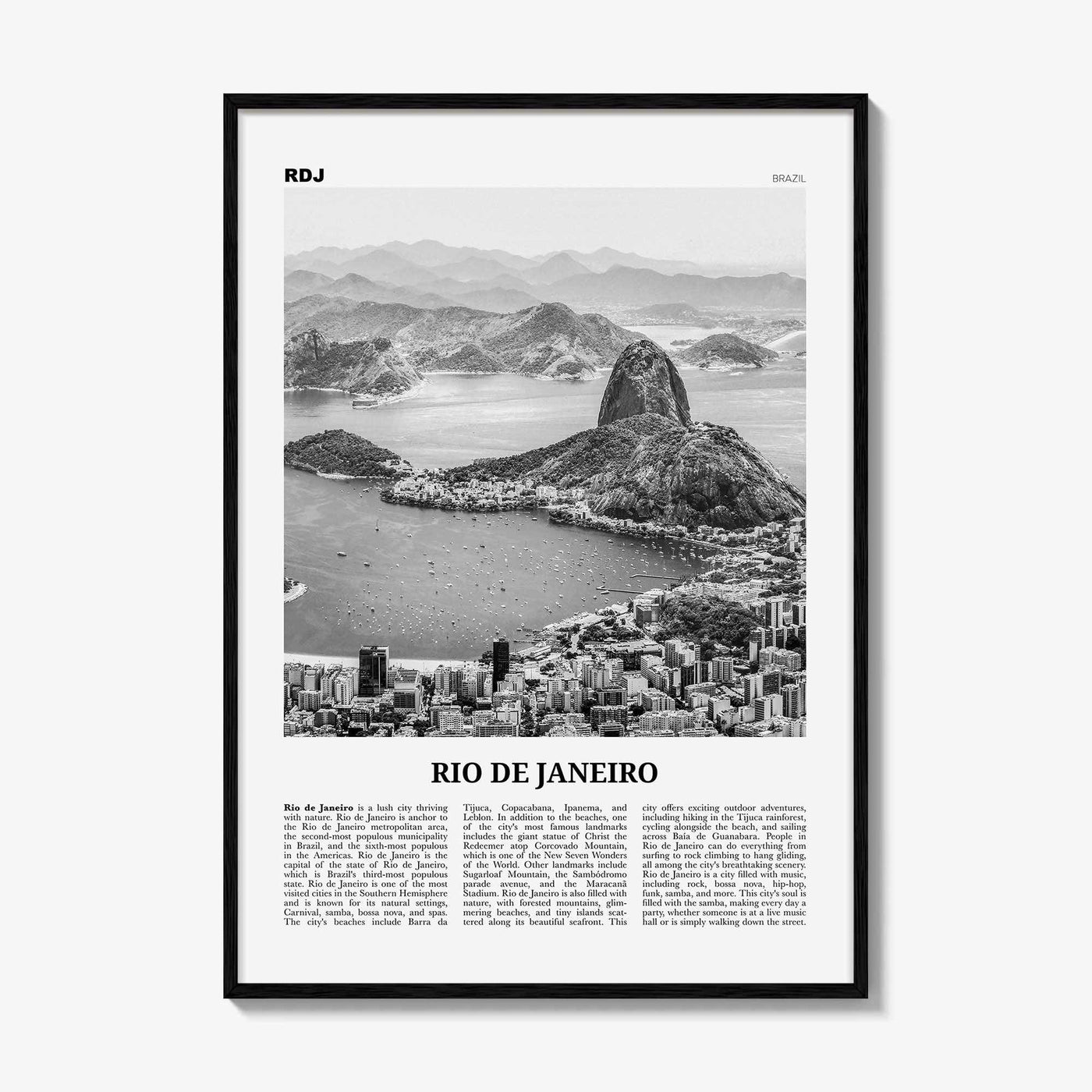 Rio de Janeiro Print Black and White No 1, Rio de Janeiro Wall Art, Rio de Janeiro Poster, Rio de Janeiro Photo, Brazil, Brasil, America