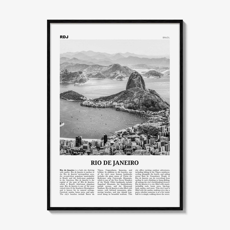 Rio de Janeiro Print Black and White No 1, Rio de Janeiro Wall Art, Rio de Janeiro Poster, Rio de Janeiro Photo, Brazil, Brasil, America