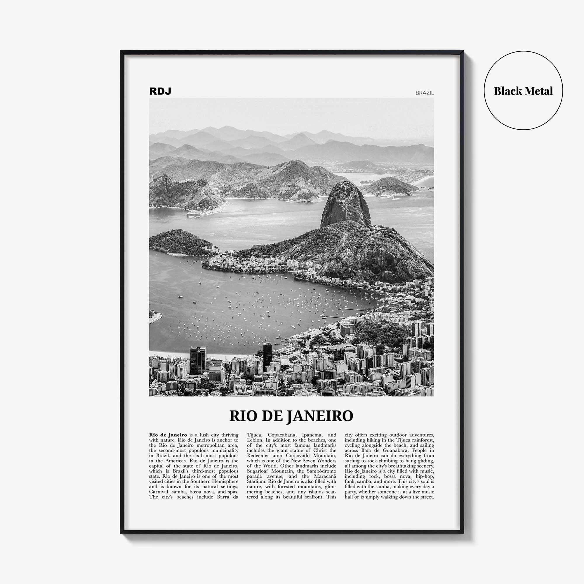 Rio de Janeiro Print Black and White No 1, Rio de Janeiro Wall Art, Rio de Janeiro Poster, Rio de Janeiro Photo, Brazil, Brasil, America