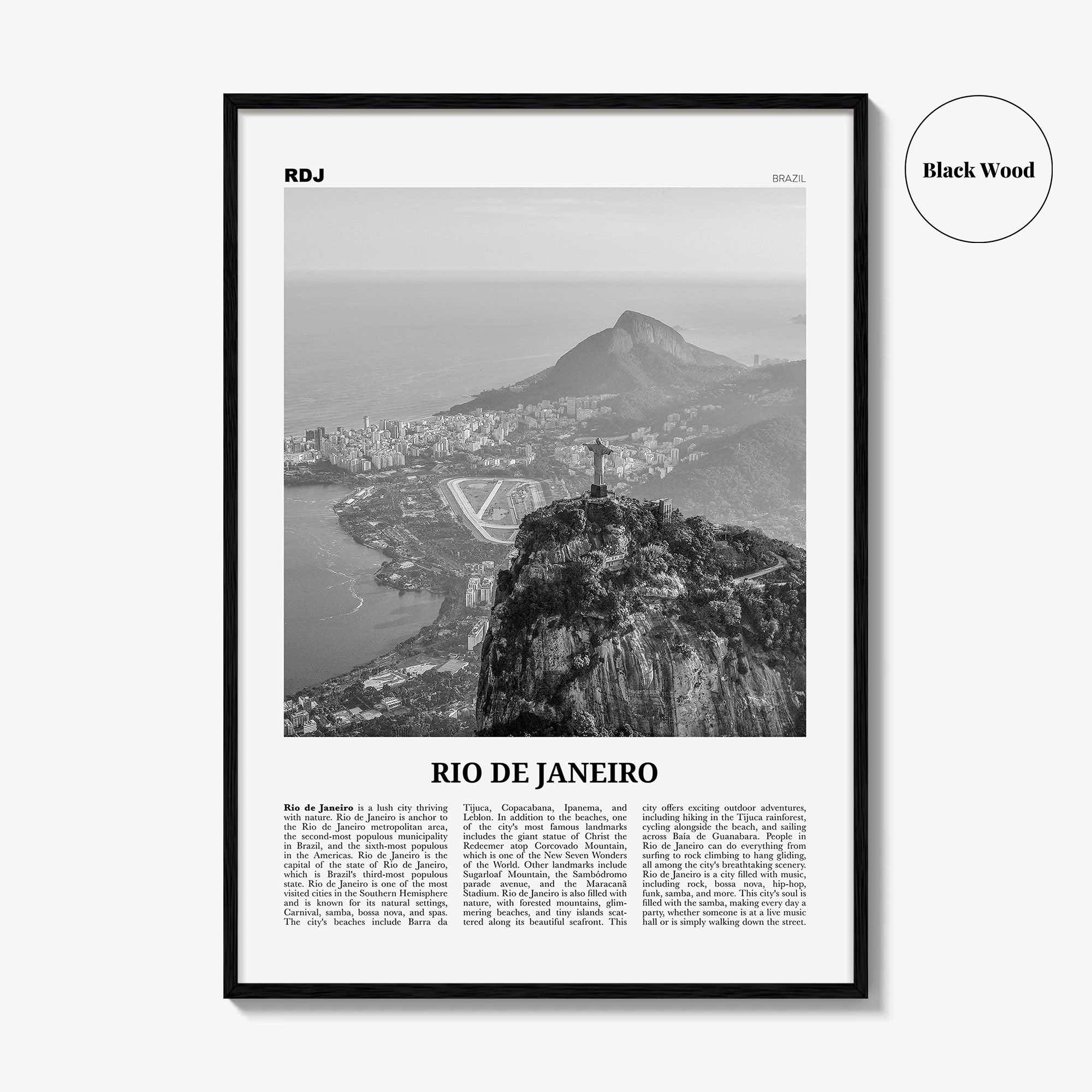 Rio de Janeiro Print Black and White No 2, Rio de Janeiro Wall Art, Rio de Janeiro Poster, Rio de Janeiro Photo, Brazil, Brasil