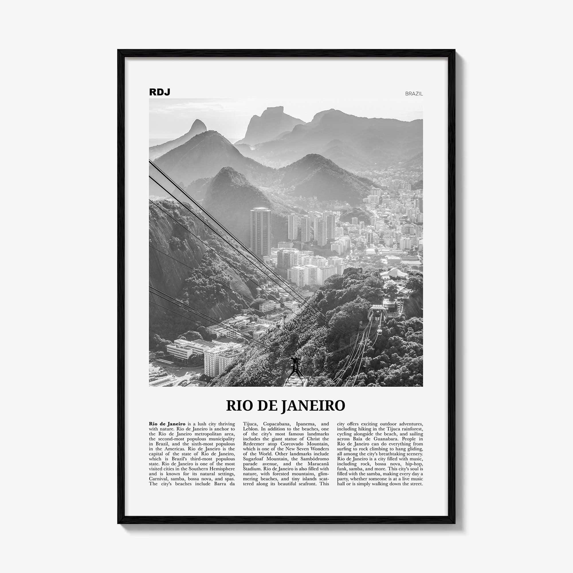 Rio de Janeiro Print Black and White No 3, Rio de Janeiro Wall Art, Rio de Janeiro Poster, Rio de Janeiro Photo, Brazil, Brasil