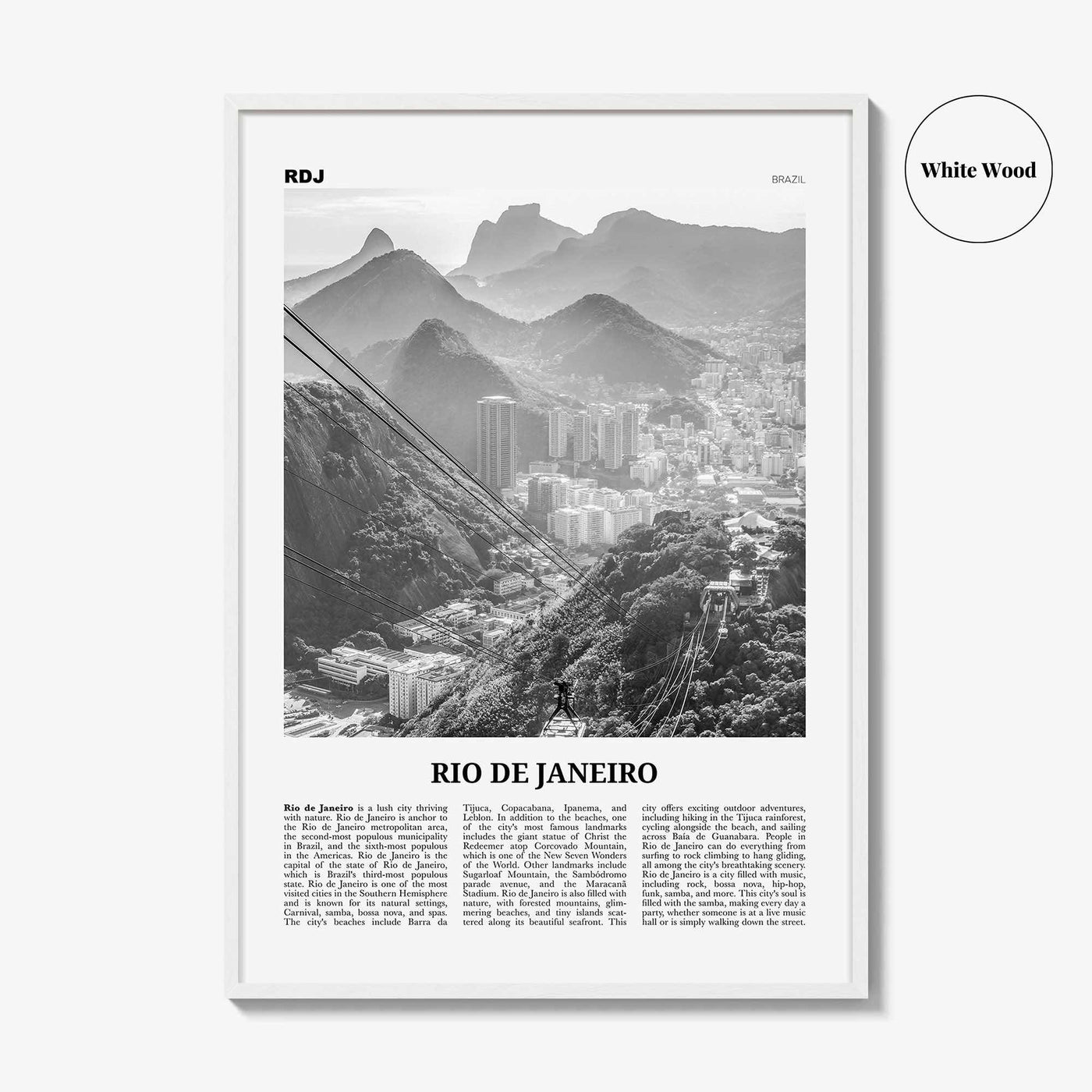 Rio de Janeiro Print Black and White No 3, Rio de Janeiro Wall Art, Rio de Janeiro Poster, Rio de Janeiro Photo, Brazil, Brasil