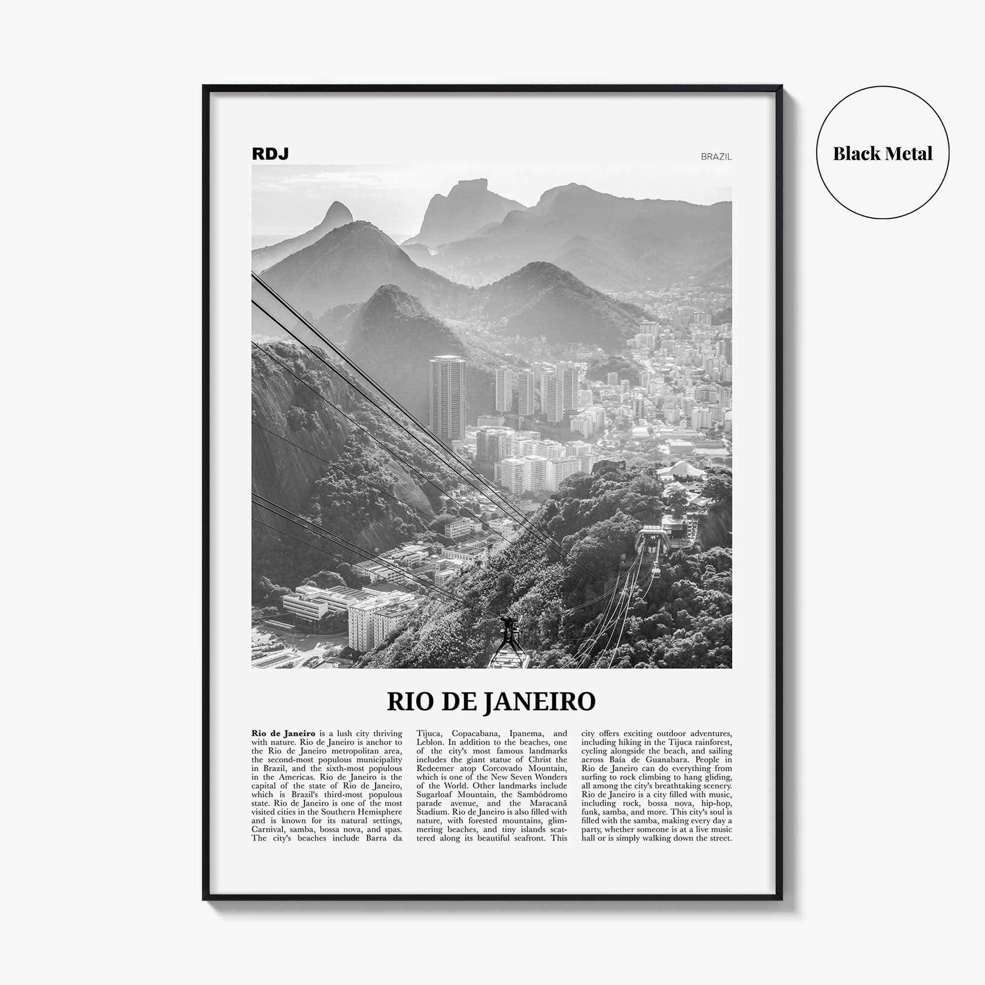 Rio de Janeiro Print Black and White No 3, Rio de Janeiro Wall Art, Rio de Janeiro Poster, Rio de Janeiro Photo, Brazil, Brasil