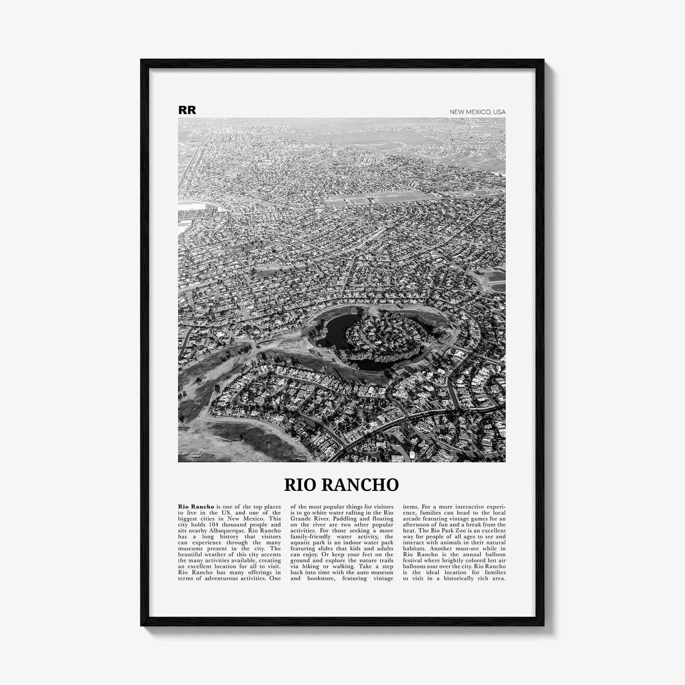 Rio Rancho Print Black and White, Rio Rancho Wall Art, Rio Rancho Poster, Rio Rancho Photo, Rio Rancho Wall Décor, New Mexico, USA