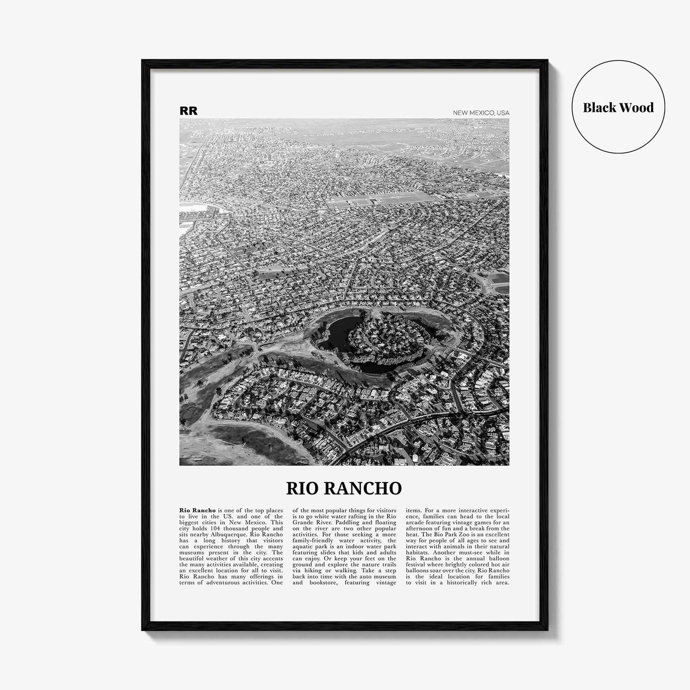 Rio Rancho Print Black and White, Rio Rancho Wall Art, Rio Rancho Poster, Rio Rancho Photo, Rio Rancho Wall Décor, New Mexico, USA