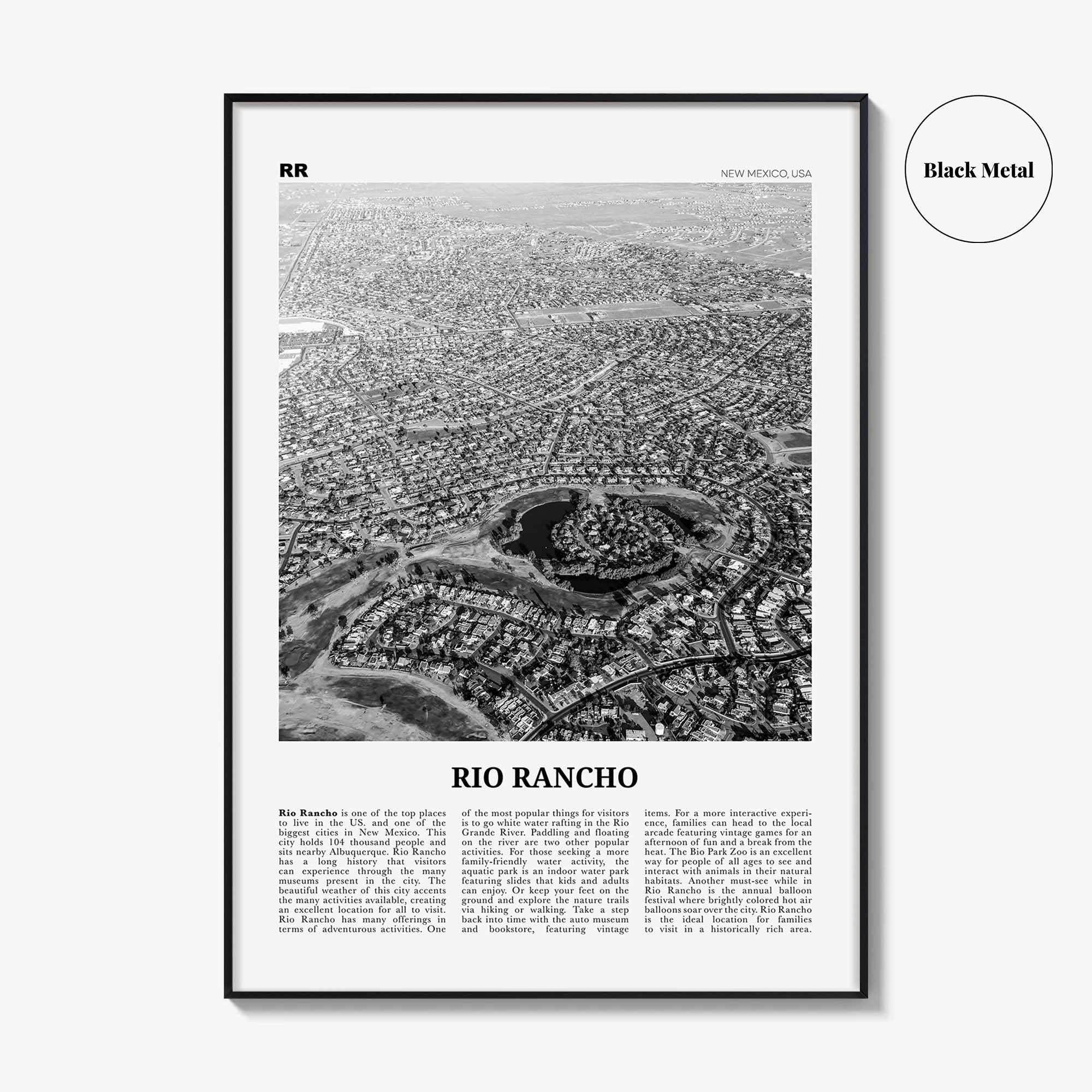 Rio Rancho Print Black and White, Rio Rancho Wall Art, Rio Rancho Poster, Rio Rancho Photo, Rio Rancho Wall Décor, New Mexico, USA
