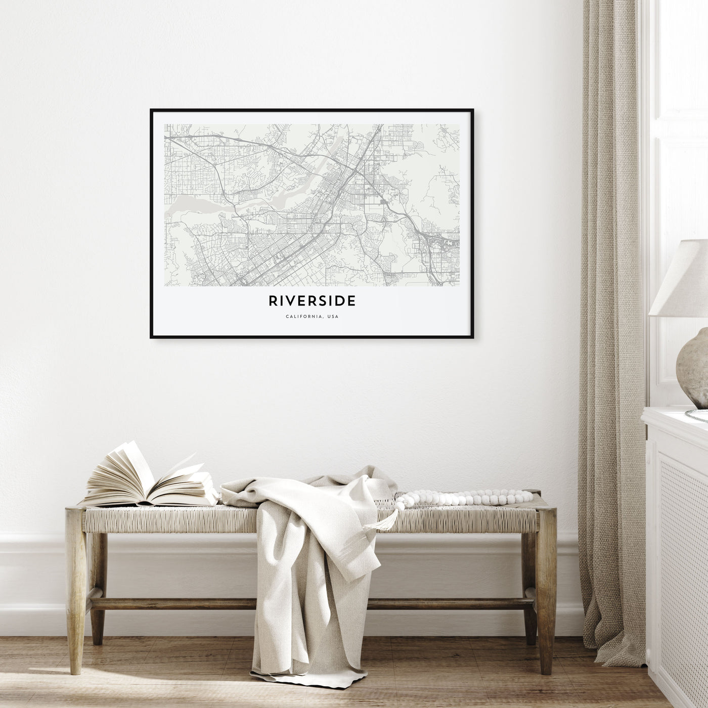 Riverside Map Landscape Poster