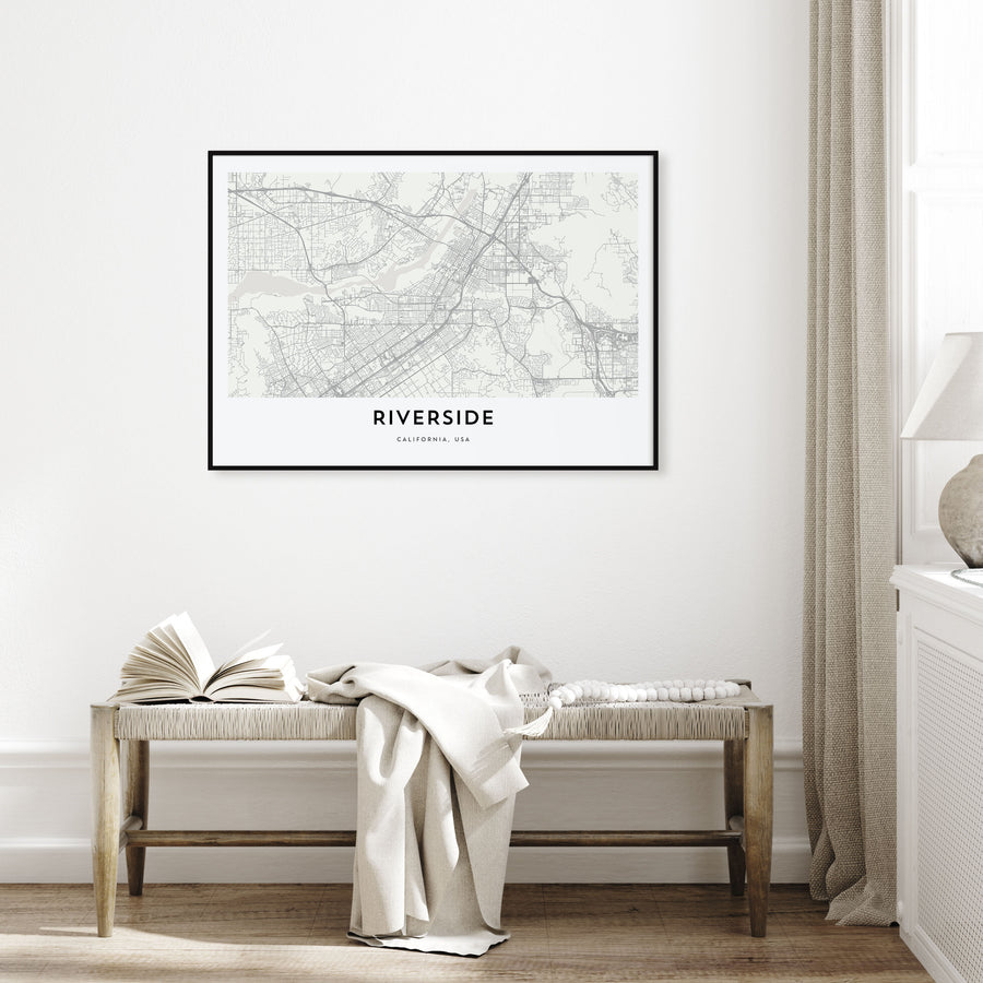 Riverside Map Landscape Poster