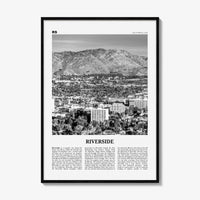 Riverside Print Black and White, Riverside Wall Art, Riverside Poster, Riverside Photo, California, USA, United States, North America