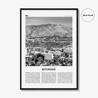 Riverside Print Black and White, Riverside Wall Art, Riverside Poster, Riverside Photo, California, USA, United States, North America