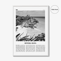 Riviera Maya Print Black and White, Riviera Maya Wall Art, Riviera Maya Poster, Riviera Maya Photo, Riviera Maya Map, Mexico