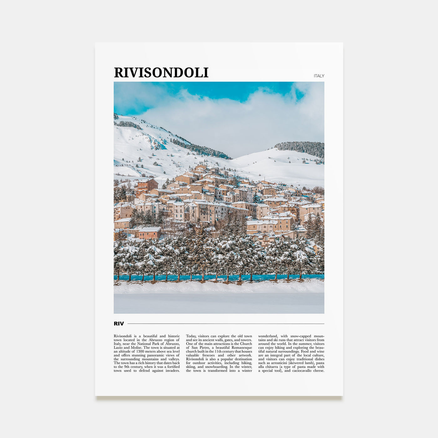Rivisondoli Travel Color Poster