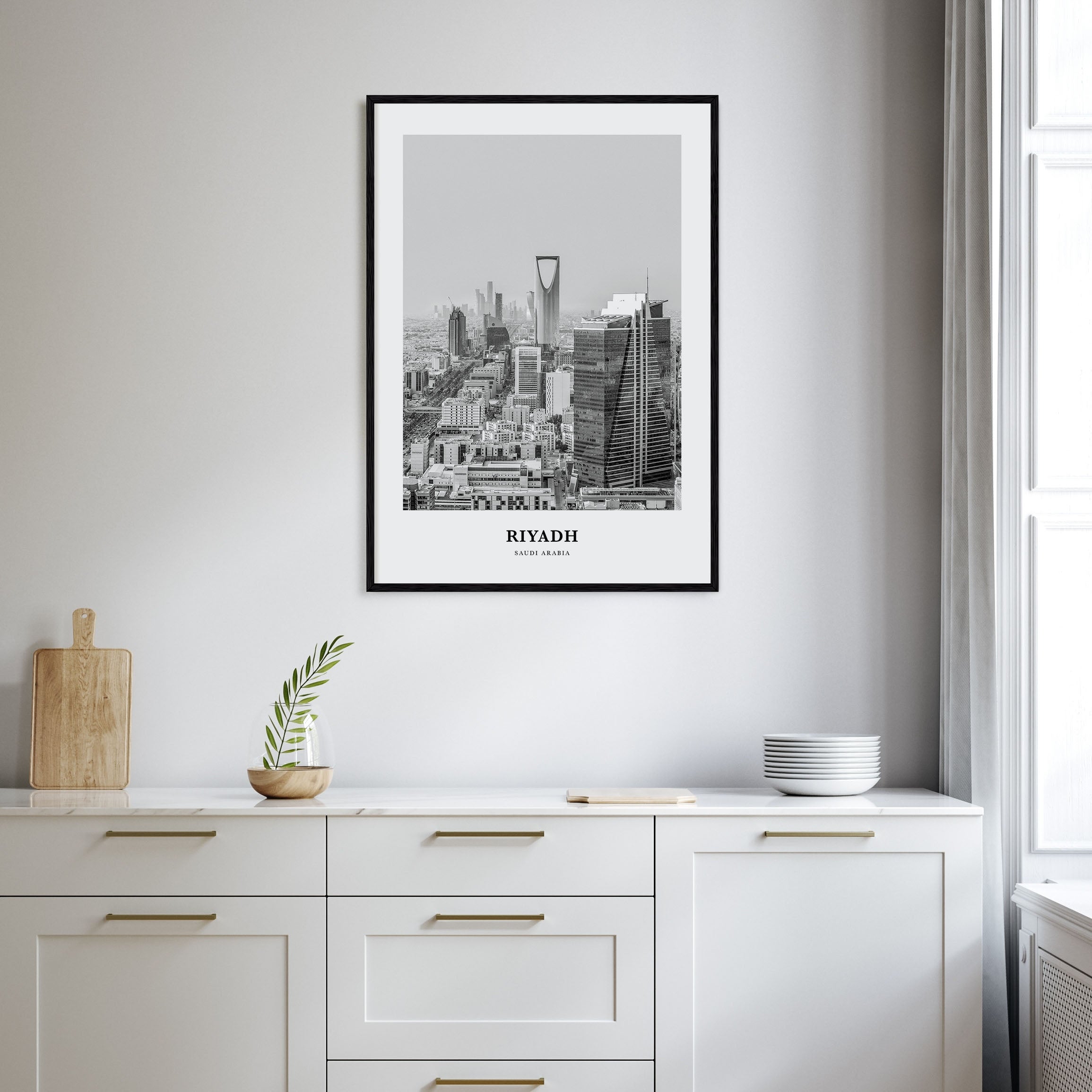 Riyadh Portrait B&W Poster