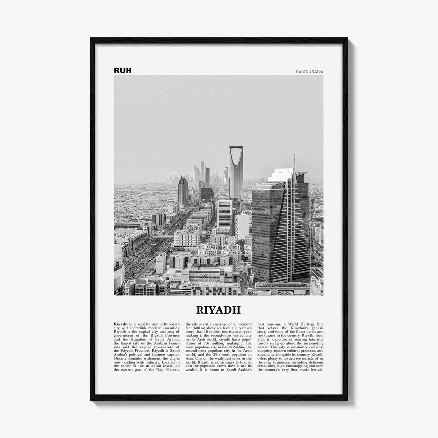 Riyadh Print Black and White, Riyadh Wall Art, Riyadh Poster, Riyadh Photo, Riyadh Wall Decor, City Print, Saudi Arabia, الرياض Middle East