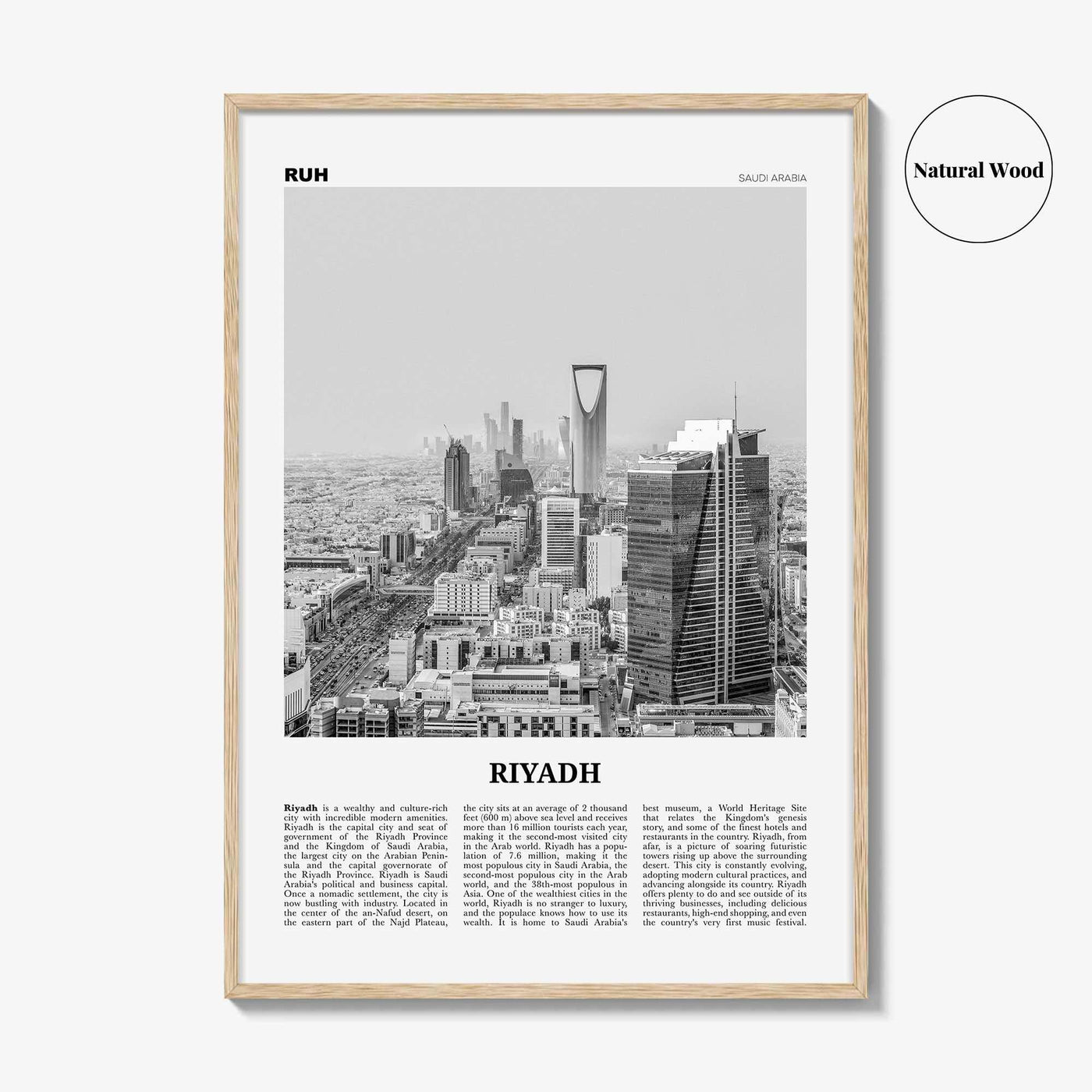 Riyadh Print Black and White, Riyadh Wall Art, Riyadh Poster, Riyadh Photo, Riyadh Wall Decor, City Print, Saudi Arabia, الرياض Middle East