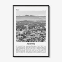 Roanoke Print Black and White No 1, Roanoke Wall Art, Roanoke Poster, Roanoke Photo, Roanoke Wall Décor, Virginia, USA, United States