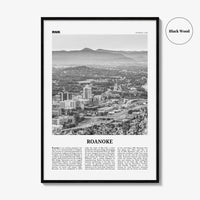 Roanoke Print Black and White No 1, Roanoke Wall Art, Roanoke Poster, Roanoke Photo, Roanoke Wall Décor, Virginia, USA, United States