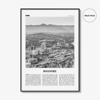 Roanoke Print Black and White No 1, Roanoke Wall Art, Roanoke Poster, Roanoke Photo, Roanoke Wall Décor, Virginia, USA, United States