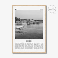 Roatan Print Black and White, Roatán Wall Art, Roatán Poster, Roatán Photo, Roatán Wall Décor, Roatán Map, Honduras