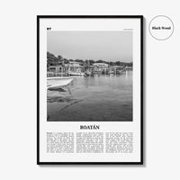 Roatan Print Black and White, Roatán Wall Art, Roatán Poster, Roatán Photo, Roatán Wall Décor, Roatán Map, Honduras
