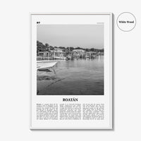 Roatan Print Black and White, Roatán Wall Art, Roatán Poster, Roatán Photo, Roatán Wall Décor, Roatán Map, Honduras