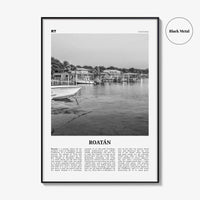 Roatan Print Black and White, Roatán Wall Art, Roatán Poster, Roatán Photo, Roatán Wall Décor, Roatán Map, Honduras
