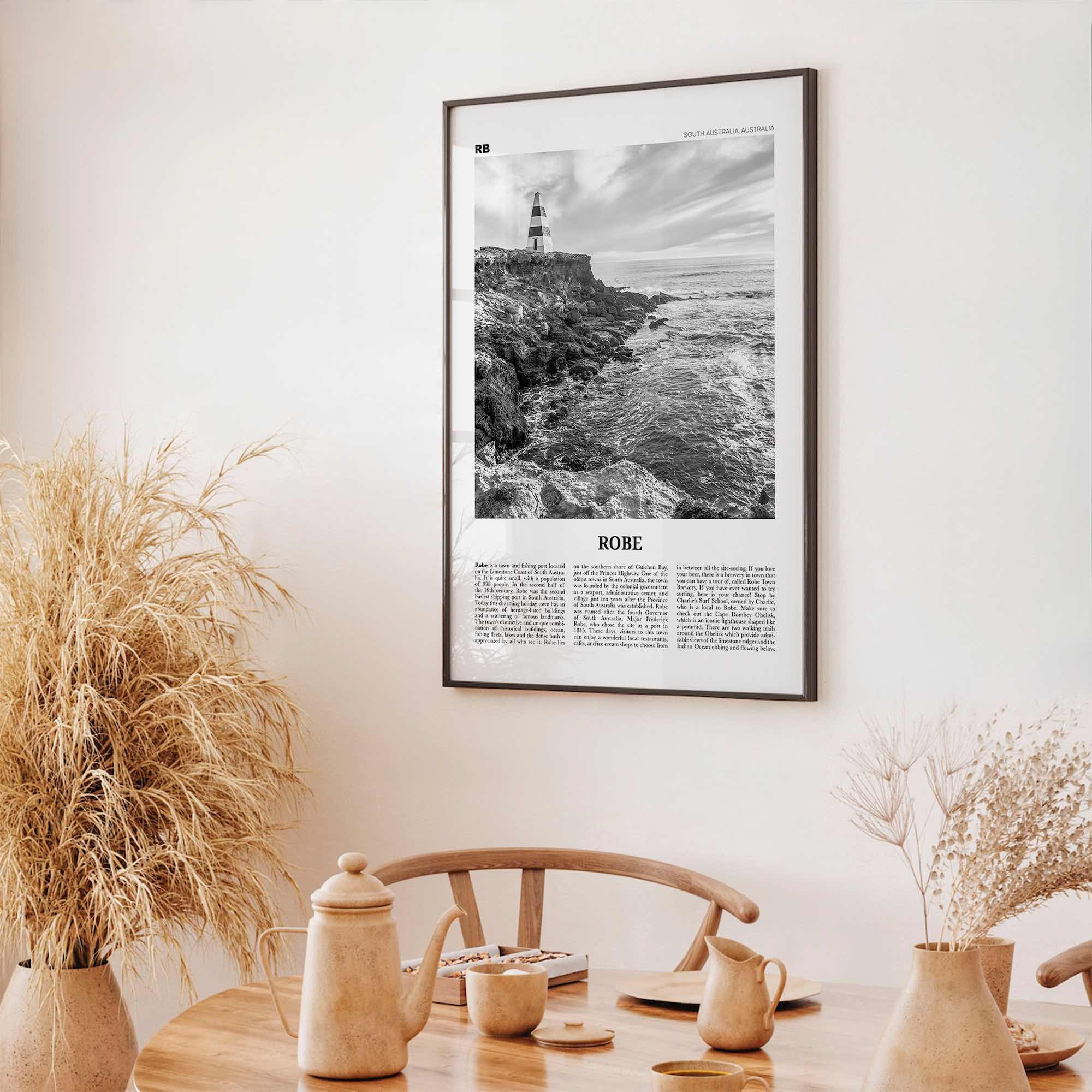 Robe Print Black and White, Robe Wall Art, Robe Poster, Robe Photo, Robe Wall Décor, South Australia, Australia