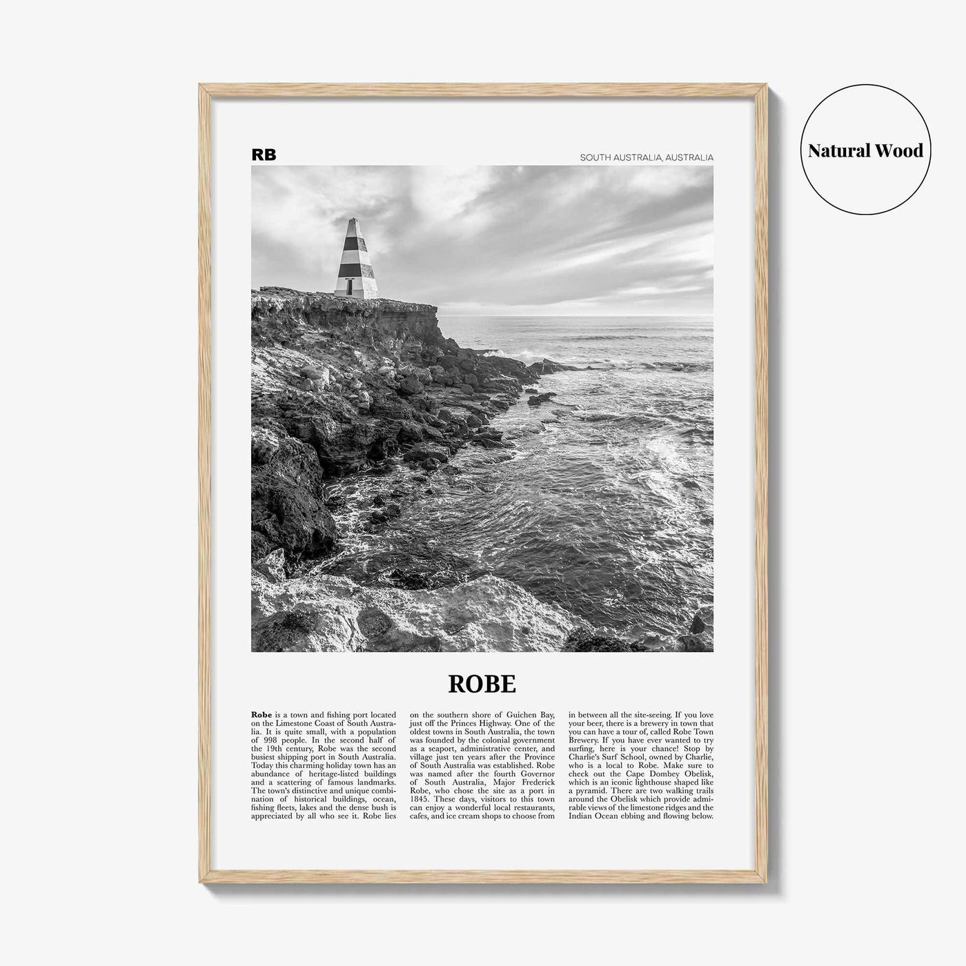 Robe Print Black and White, Robe Wall Art, Robe Poster, Robe Photo, Robe Wall Décor, South Australia, Australia