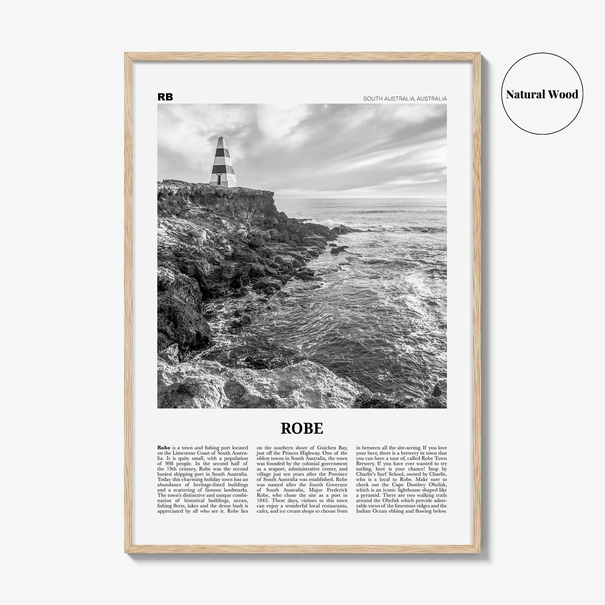 Robe Print Black and White, Robe Wall Art, Robe Poster, Robe Photo, Robe Wall Décor, South Australia, Australia