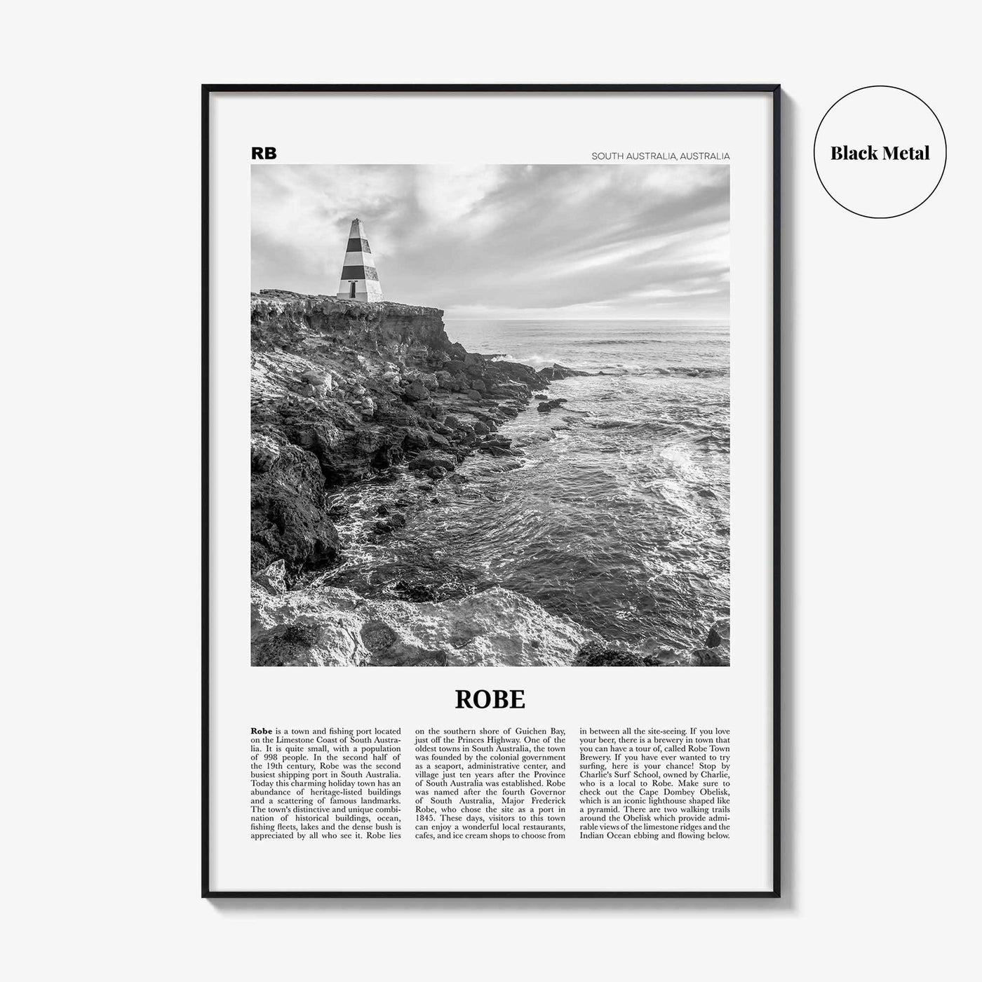 Robe Print Black and White, Robe Wall Art, Robe Poster, Robe Photo, Robe Wall Décor, South Australia, Australia