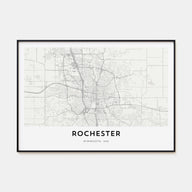Rochester, Minnesota Map Landscape Poster