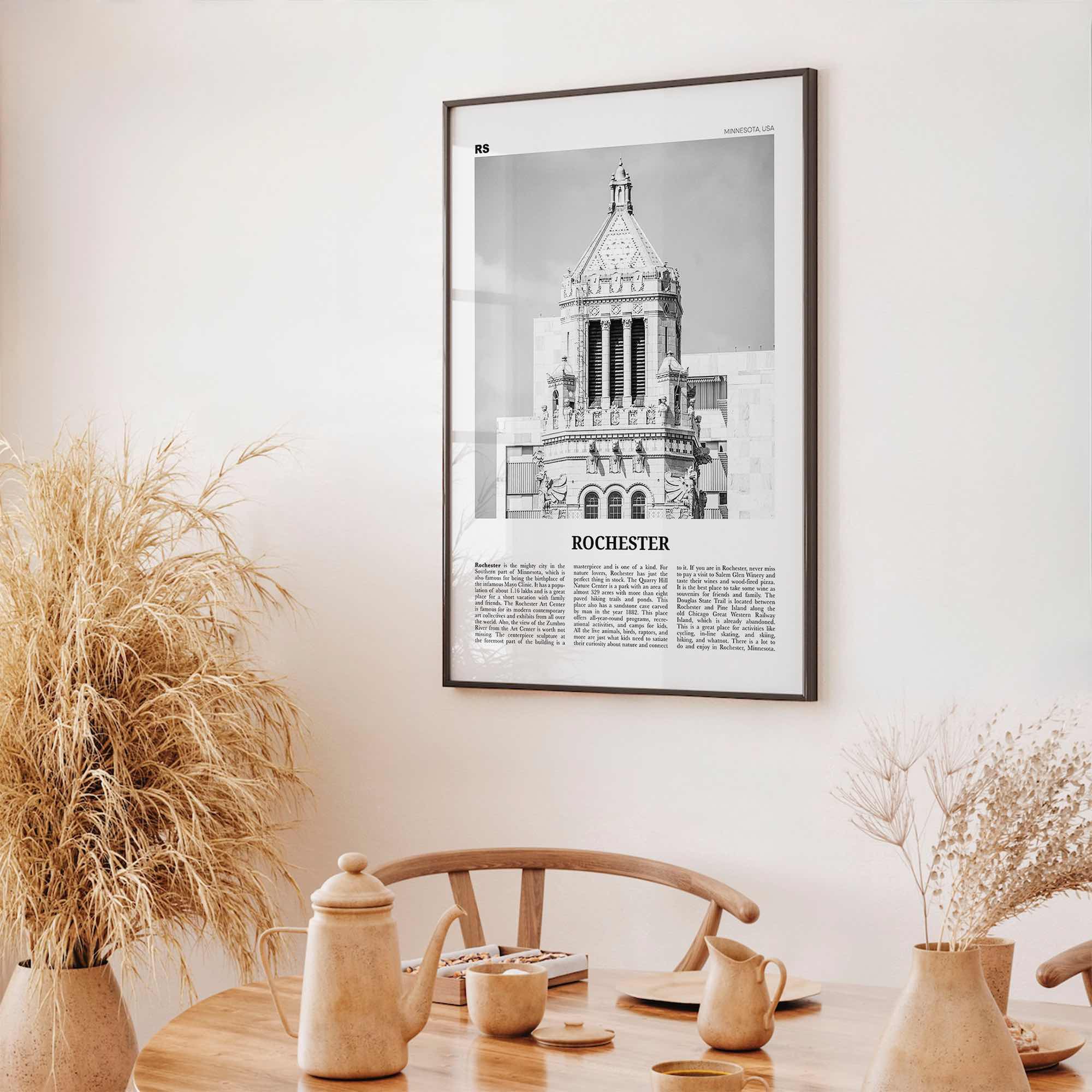 Rochester Print Black and White Minnesota, Rochester Wall Art, Rochester Poster, Rochester Photo, Rochester Wall Décor, USA, United States