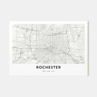 Rochester, New York Map Landscape Poster