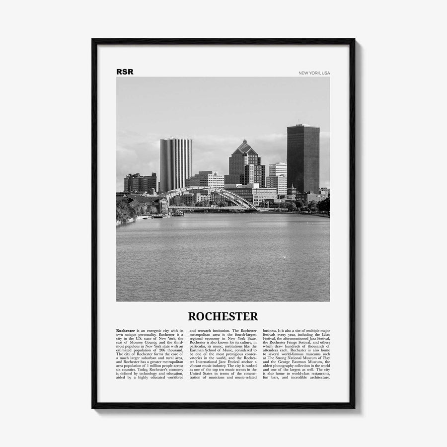 Rochester Print Black and White New York, Rochester Wall Art, Rochester Poster, Rochester Photo, USA, United States, North America