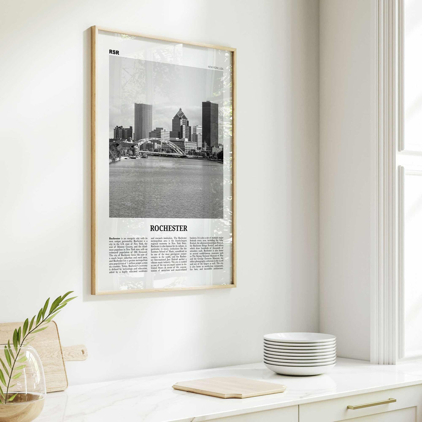 Rochester Print Black and White New York, Rochester Wall Art, Rochester Poster, Rochester Photo, USA, United States, North America