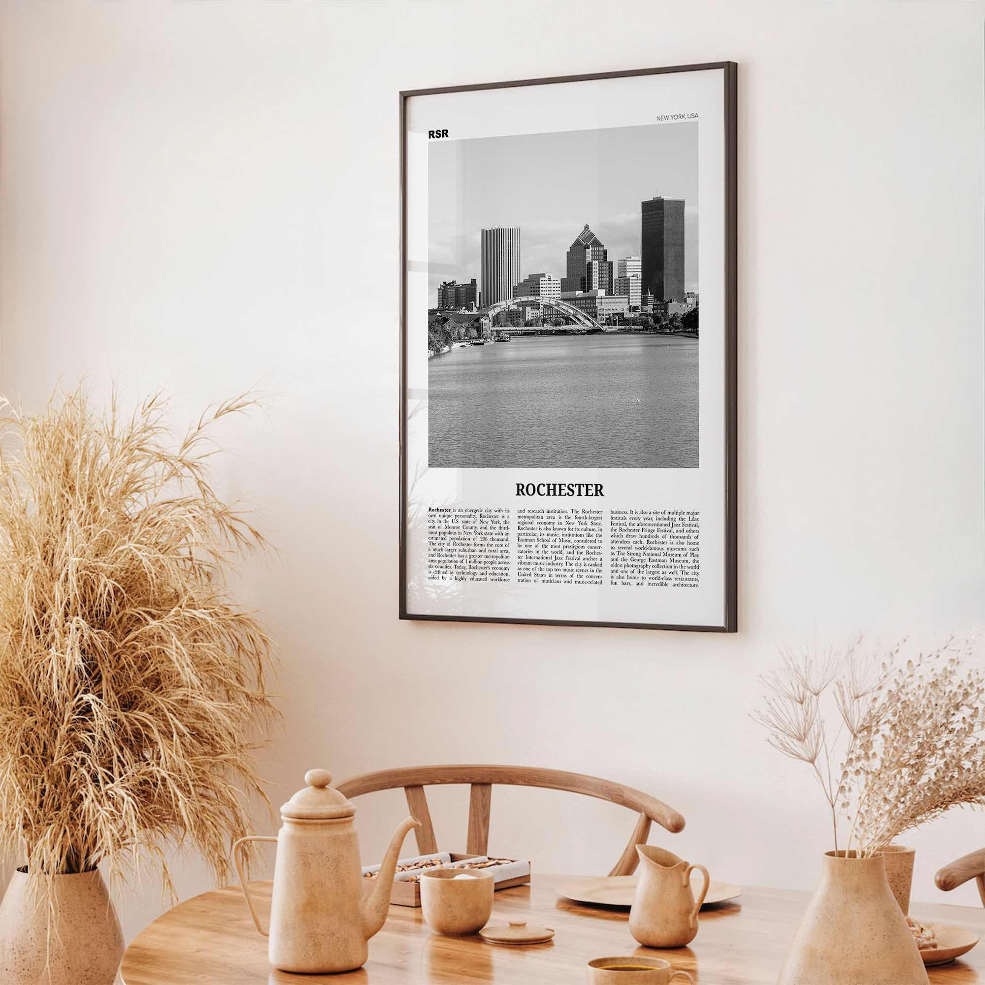 Rochester Print Black and White New York, Rochester Wall Art, Rochester Poster, Rochester Photo, USA, United States, North America