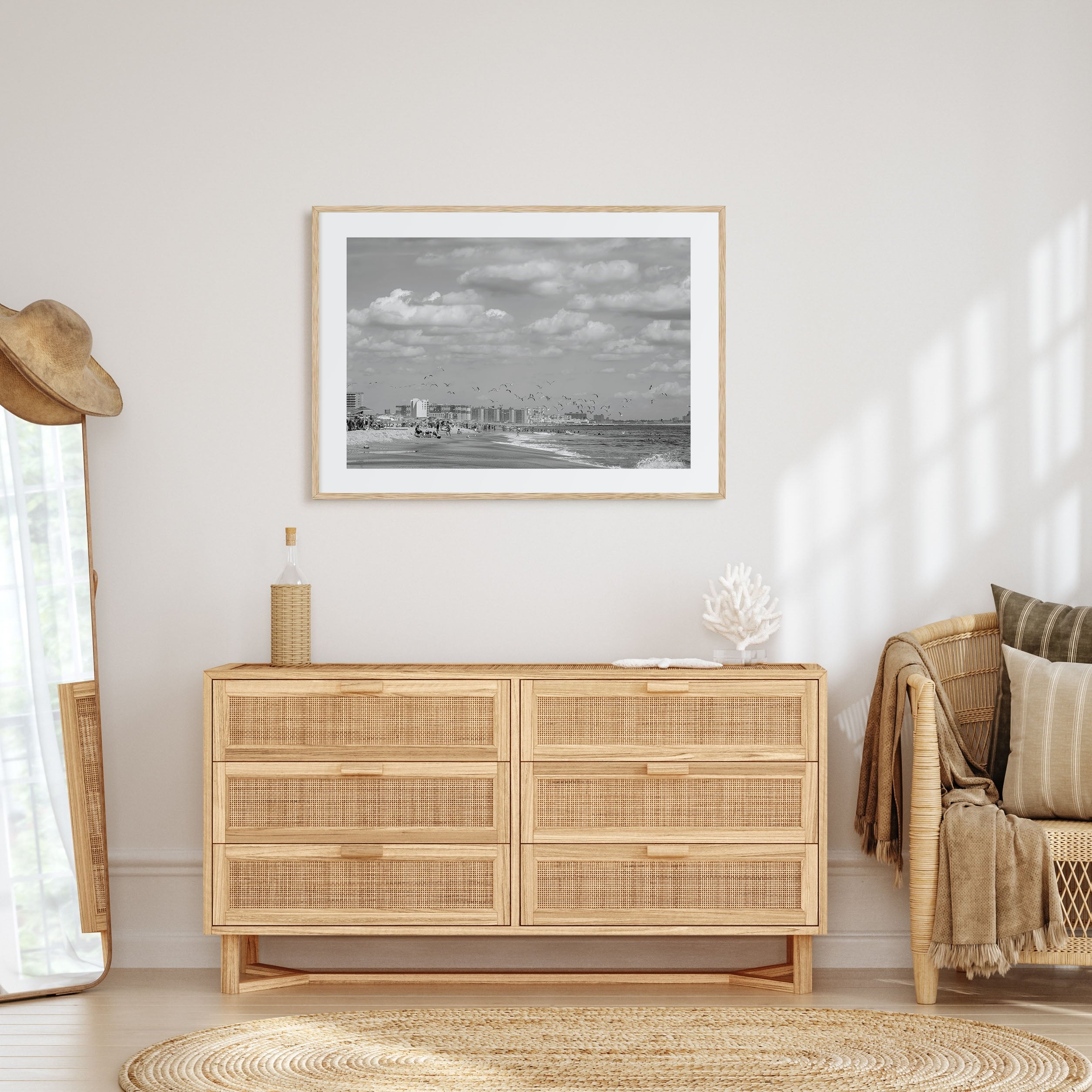 Rockaway Beach Landscape B&W Poster